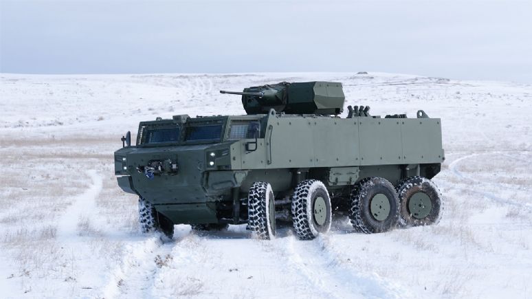 Zırhlı personel taşıyıcı üzerine entegre edilmiş hidrolik kurtarma vinci uygulaması Zırhlı personel taşıyıcı üzerine entegre edilmiş hidrolik kurtarma vinci uygulaması